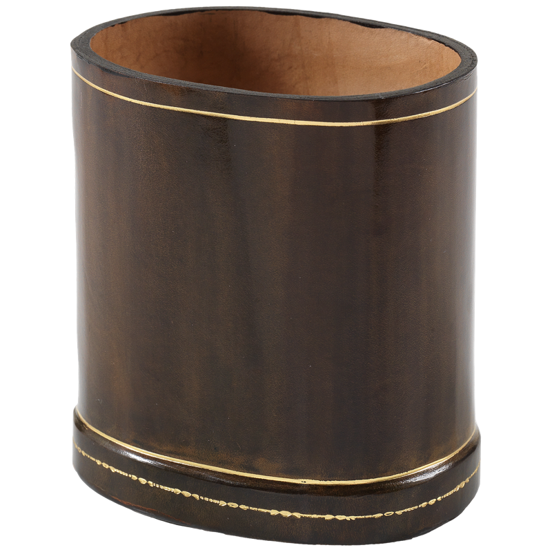 Portalapis ovale cm 10 x 7,5 x 10 in cuoio_213